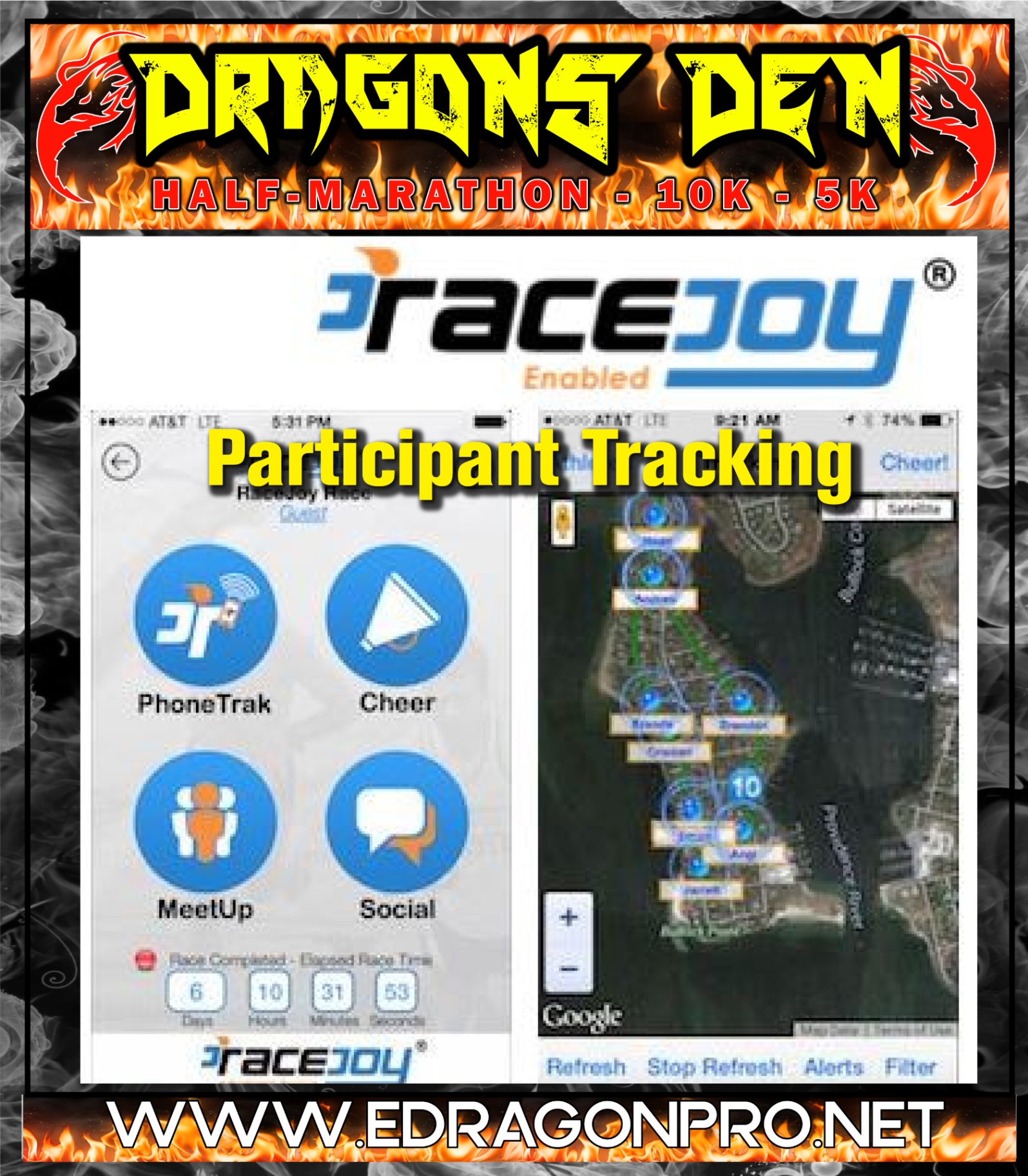 Runners tracked on the Pearsall Park course